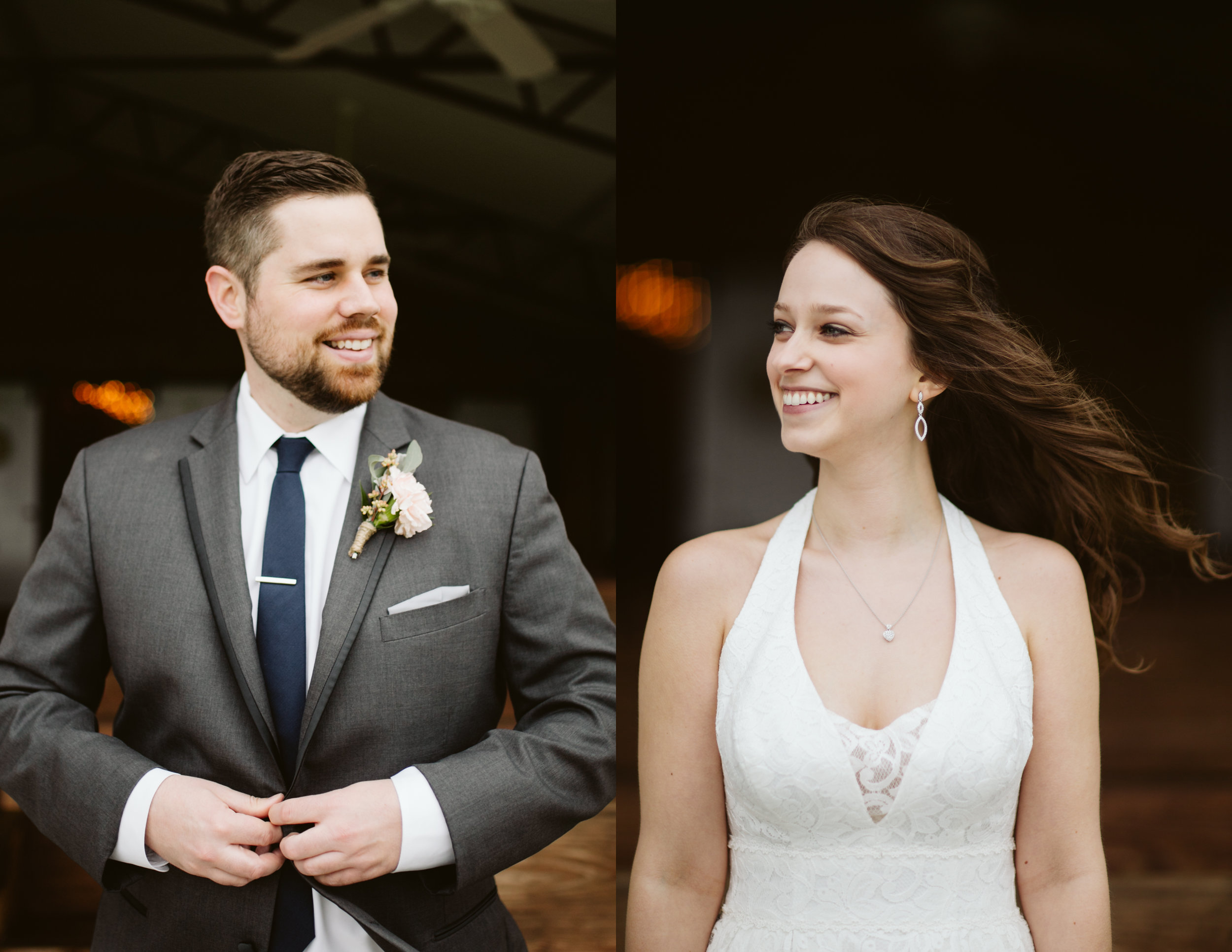 Bride and Groom Portraits at A Rustic Wedding at Barn in the Bend in Nashville, Tennessee