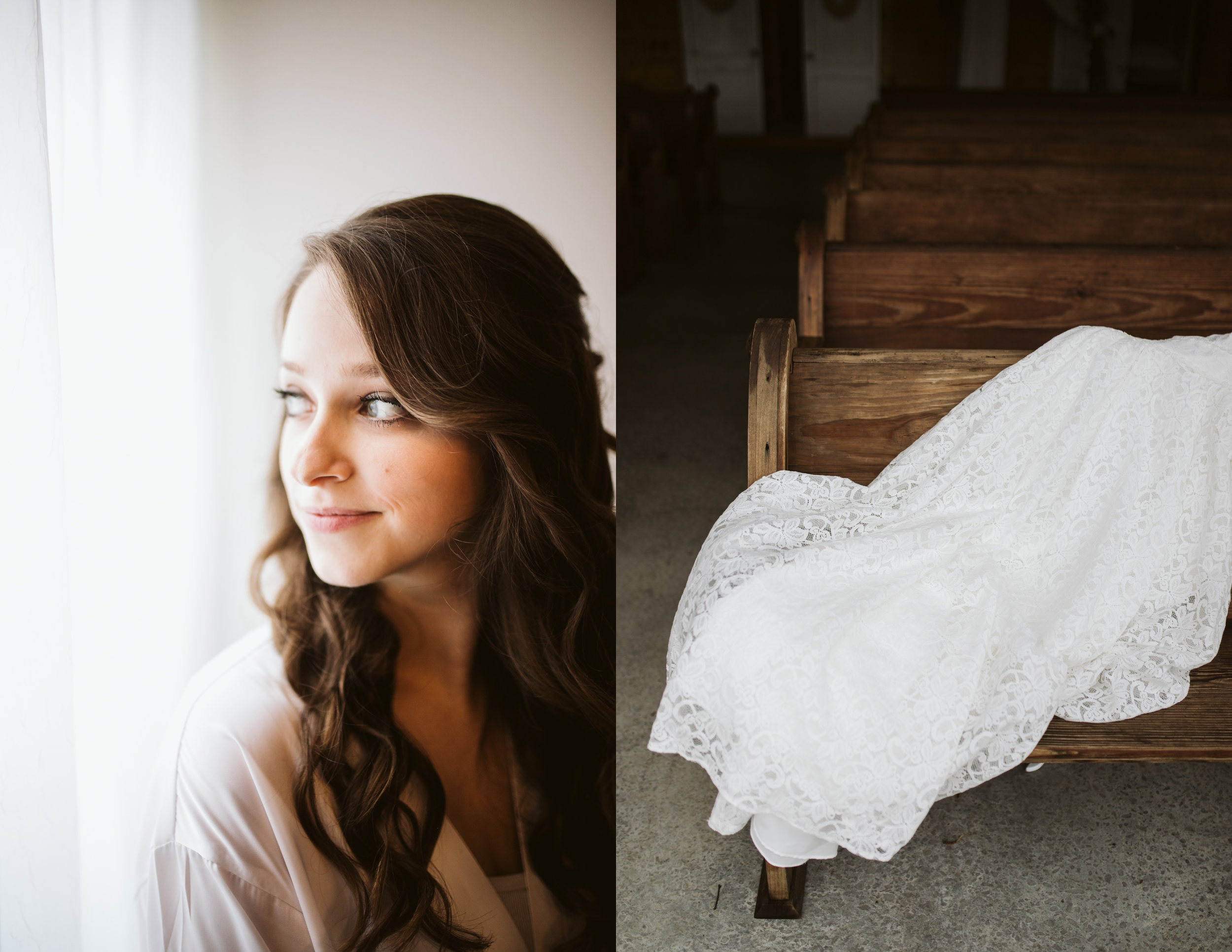 Bridal portrait and dress at a A Rustic Wedding at Barn in the Bend in Nashville, Tennessee