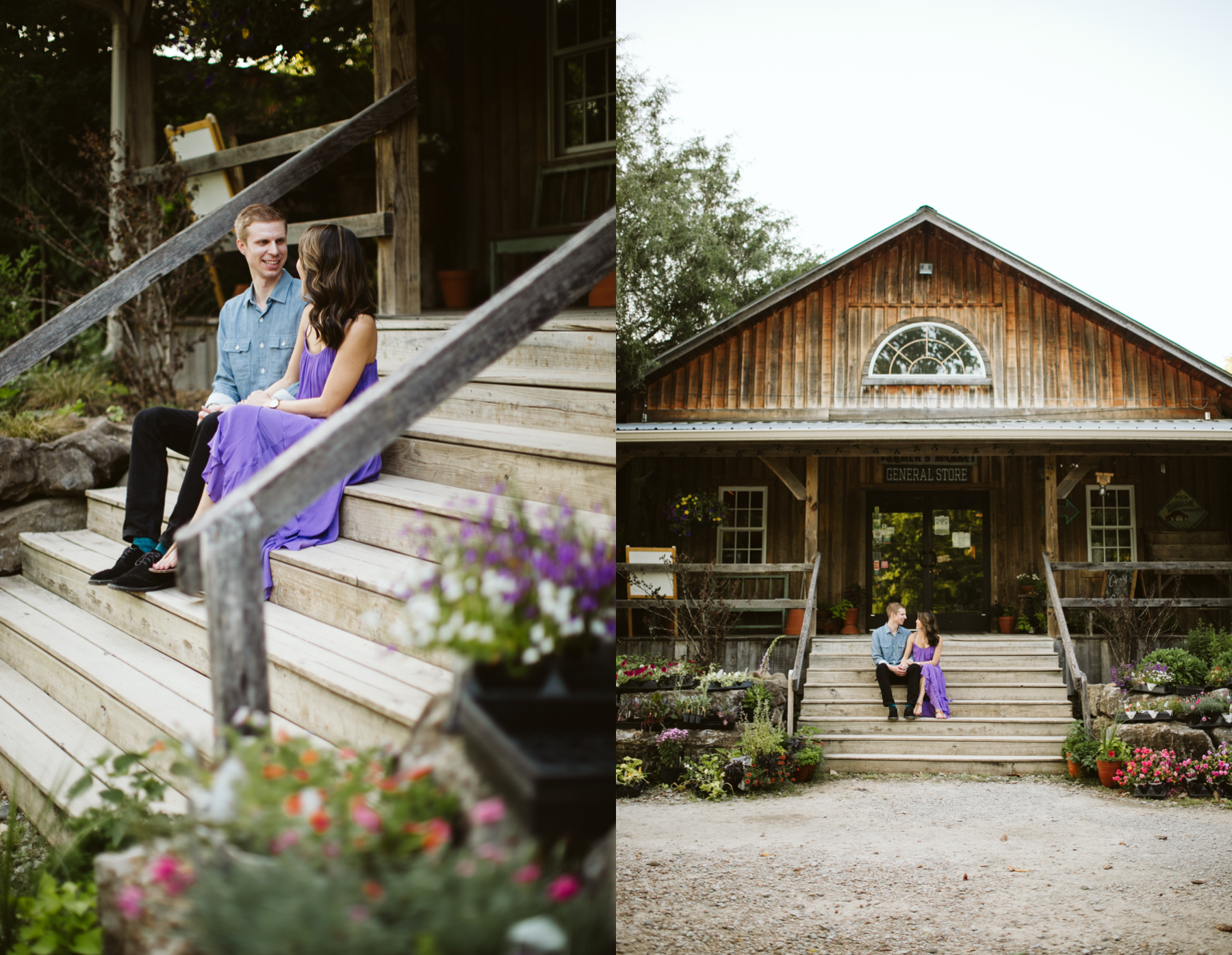 A sunny evening engagement session at green door gourmet in Nashville, Tennessee