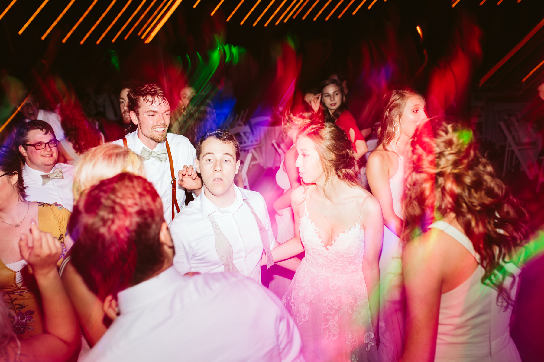 light trail dance floor photos at a stables at strawberry creek wedding in knoxville, tennessee