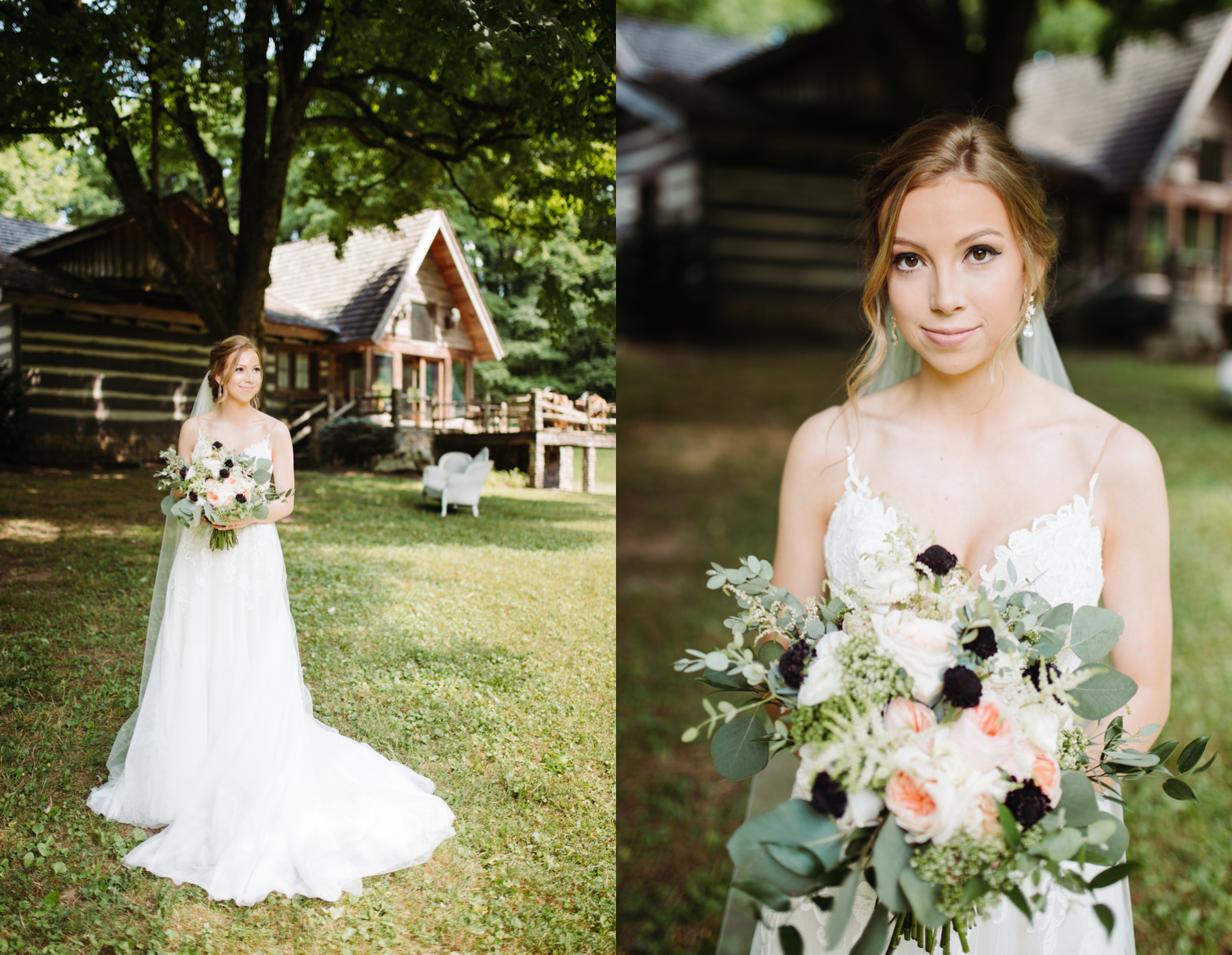bridal portraits at a stables at strawberry creek wedding in Knoxville, tennessee