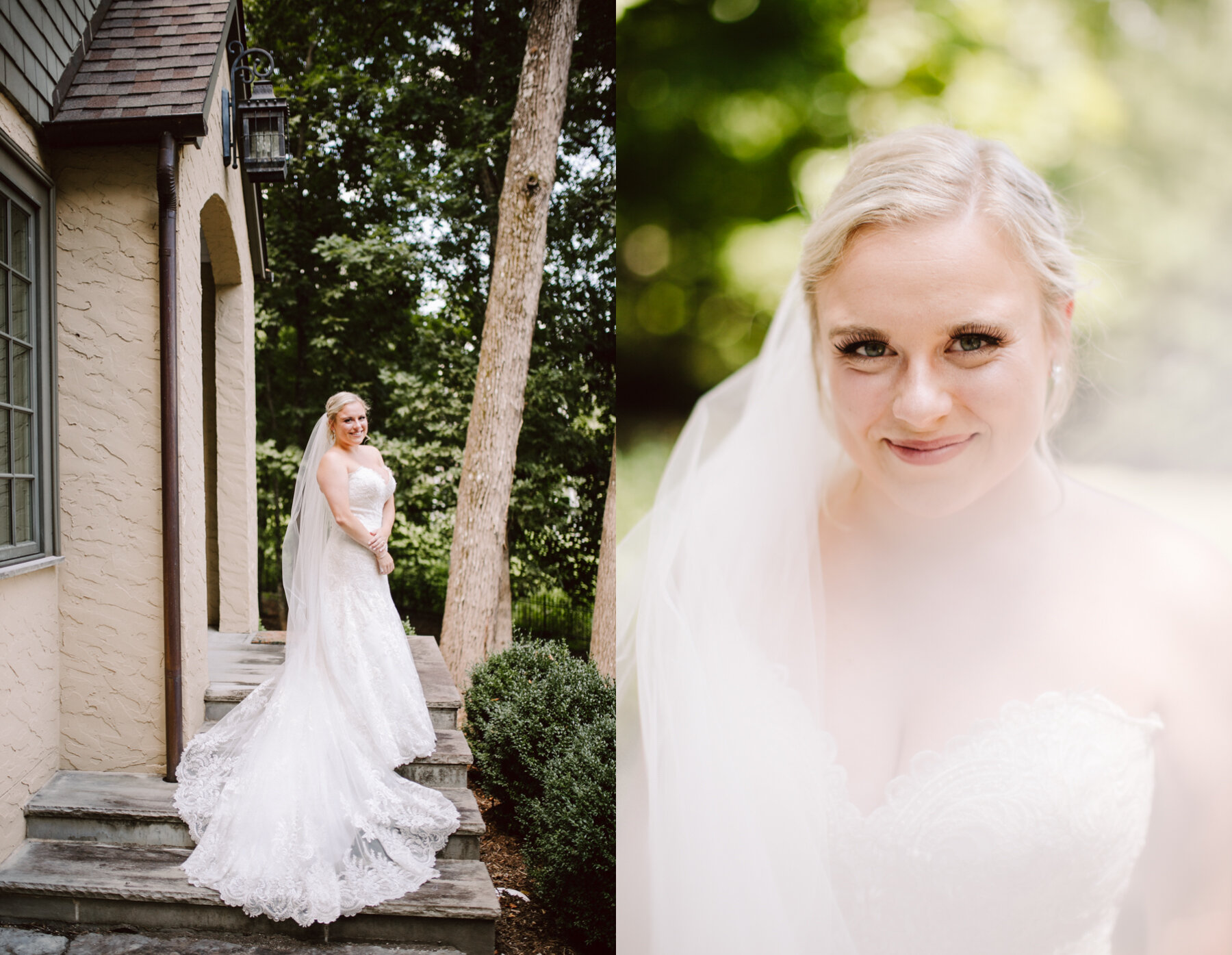 bridal portraits at a sunny outdoor wedding at hunter valley farms in knoxville tennessee